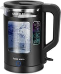 Electric Kettle, 1.7L, 3000W Fast Boil Quiet Glass Kettle with Blue