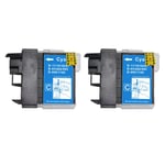 2 Cyan Ink Cartridges to replace Brother LC980C & LC1100C non-OEM / Compatible