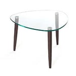 BIRGER Clear soffbord ek rökt och glas 70x70 cm