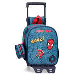Marvel Spiderman Denim Backpack, blue, S, Backpack 21 + Trolley