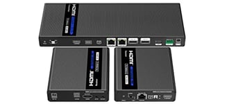 PremiumCord HDMI 1-2 Splitter + Extender via CAT6/6A/7, Ultra HD 4K @ 60Hz à 70m, Boîtier en Métal, 2 Récepteurs avec Alimentation, Dolby TrueHD, 3D, EDID, CEC, HDCP2.2