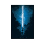 DRAGON VINES Star Wars Blue Lightsaber Art Poster Print room decor for bedroom aesthetic08x12inch(20x30cm)