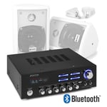 Bluetooth HiFi Stereo Wall Mount Speaker & Amplifier Wireless Music System