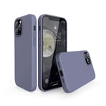 abitku Silicone Case Compatible with iPhone 12 iPhone 12 Pro 6.1 inch, Liquid Silicone Full Body Slim Design Phone Case Cover (with Microfiber Lining) for iPhone 12/iPhone 12 Pro (Lavender Gray)