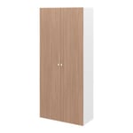 Armoire penderie 2 portes battantes effet chêne et blanc GoodHome Atomia H. 225 x L. 100 x P. 45 cm
