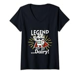 Womens kawai Legendary Legend Dairy funny Milk Cool Hero sunglasses V-Neck T-Shirt