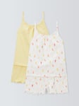 John Lewis Kids' Pineapple Heart Print Shorts Swing Pyjamas Set, Pack of 2