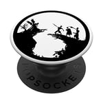 Wizards Witches All Black and White Fantasy Magic Silhouette PopSockets PopGrip: Swappable Grip for Phones & Tablets