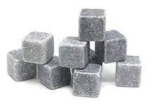 VinBouquet FIE 016 Cubes Stone Savon/Granit Naturel, Réutilisable, Keep Whisky, Gin, Vin, Acier Inoxydable