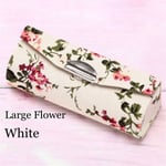Lipstick Case Lip Gloss Box Jewelry Holder White Large Flower