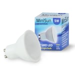 3 Pack GU10 White Thermal Plastic Spotlight LED 5W Cool White 6500K 450lm Light Bulb