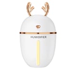 CJJ-DZ USB Electric Air Humidifier Aromatherapy Essential Oil Car Diffuser Ultrasonic Mist LED NightLight Humidifier Fogger 450ml For Room,humidifiers for bedroom (Color : White)