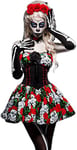 Mask Paradise Atixo Day of the Dead Kit complet – Noir/rouge/blanc, Taille Atixo : 2XL