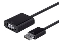 Adaptateur actif DisplayPort 1.2a vers VGA - Noir, pour téléviseur HD, vidéoprojecteur, ordinateur, moniteur de bureau, ordinateur portable, PC