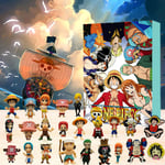 Julkalender, 24 st/set One Piece Figurer Julnedräkningskalender Blind Box, Överraskningsjulklapp för Barn