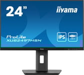 IIYAMA XUB2497HSN-B2 24inch IPS FHD 100Hz 300cd/m2 1ms HDMI DP DP Out 3xUSB 3.2 USB C 7.5W LAN Speakers 15cm Height Adj. Stand