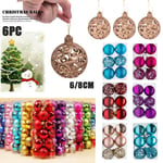 6pcs Christmas Tree Decorations Balls Bauble Xmas Party Hanging Red 8cm
