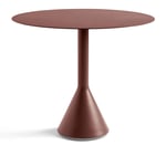 HAY - Palissade Cone Table Ø90 x H74 1 Column - Iron Red - Iron Red - Röd - Matbord utomhus - Metall