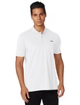 HUGO Men's Regular Fit Reversed Logo Short Sleeve Polo Shirt, White Cloud, XXL