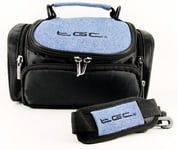 TGC ® Large Camera Case for Nikon Coolpix B500 Plus Accessories (Black & Blue Denim)