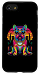 Coque pour iPhone SE (2020) / 7 / 8 Lunettes de soleil Boston Terrier Dog Goldchain Pop Art