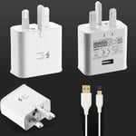 Genuine Samsung Fast Charger Adapter 1m Usb-c Cable For Galaxy S10 S10e S10+plus