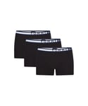 Tommy Hilfiger 3 Pack Logo Mens Trunk Boxers - Black Cotton - Size X-Large