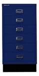 BISLEY MultiDrawer, série 29 avec Socle, Format A3, 6 tiroirs, Métal, 639 Bleu Oxford, 43,2 x 34,9 x 67 cm