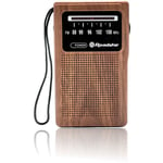 TRA-1230WD Radio fm Analogique Portable, Fonctionnant sur Piles, Prise Casque Petite Légère Bois - Bois - Roadstar