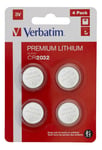 Verbatim CR2032 litiumbatteri 4-pack knappcellsbatterier