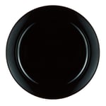 Luminarc Alexie 18pc Black White Opal Glass Dinner Set Dinnerware Modern Plates (6X Dessert Plates, Black)