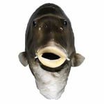 Svart Fiskmask Latex Djurhuvudmask Grå Fisk Kostym Huvudbonad Maskeradfest Vuxen (FMY)