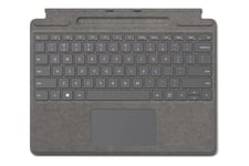 Microsoft Surface Pro Signature Keyboard - tangentbord - med accelerometer, pekplatta, Förvarings- och laddningsfack för Surface Slim Pen 2 - QWERTZ - tysk - platina - med Slim Pen 2 Inmatningsenhet