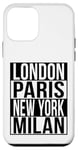 Londres Paris New York Milan - 4 VILLES DE LA MODE DU MONDE Coque pour iPhone 12 mini