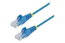 StarTech.com 1m Slim LSZH CAT6 Ethernet Cable, 10 Gigabit Snagless RJ45 100W PoE Patch Cord, CAT 6 10GbE UTP Network Cable w/Strain Relief, Blue, Fluke Tested/ETL, Low Smoke Zero Halogen - Category 6 - 28AWG (N6PAT100CMBLS) - patchkabel - 1 m - blå