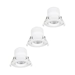 PRIOS Prios Shima -LED-uppovalaisin valk. 3000 K 7W 3kpl