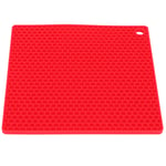 (Red)Insulation Pad Food Grade Silicone Pad AntiScalding Thickened Microwave New