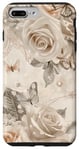 Coque pour iPhone 7 Plus/8 Plus Roses ornées de style victorien, rose, papillon, floral