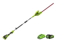 Greenworks Long Reach Hedge Trimmer G-MAX 40V 2.0Ah Kit in Gardening > Outdoor Power Equipment > Hedge Trimmers