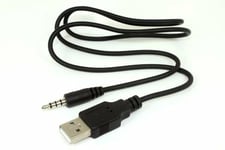 Usb To 3.5 Mm Audio Jack Black 70cm Cable / Lead For Ipod / Phone - Uk Stock