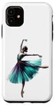 iPhone 11 Turquoise Ballerina Girl Dancing Ballet Watercolor Case