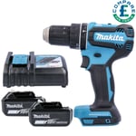 Makita DHP485 18V LXT Brushless Combi Drill With 2 x 5.0Ah Batteries & Charger