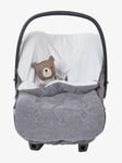 Knitted Footmuff with Polar Fleece Lining, for Car Seat camel