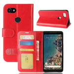Ruthlessliu New For Google Pixel 2 XL Crazy Horse Texture Horizontal Flip Leather Case with Holder & Card Slots & Wallet & Photo Frame (Black) (Color : Red)