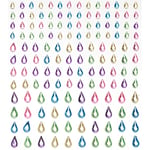 Rhinestone stickers droppar pastell – 288 pastelldroppar.  L. 5, 7, 10 mm