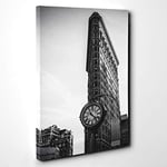 Big Box Art Canvas Print Wall Art Flatiron Building New York City (4) | Mounted & Stretched Box Frame Picture | Home Decor for Kitchen, Living Room, Bedroom, Hallway, Multi-Colour, 24x16 Inch