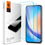 Spigen Galaxy A34 5G (2023) Premium Tempered Glass Screen Protector - Black - 2 Pack Durable 9H Screen Hardness - Rounded Edges - Delicate Touch - Compatible with Spigen Phone Case