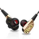 Headphones Accessories - In-Ear Double-Motion Headphones Sports Running Game Music Headphones Line Control Hifi Business Call Headphones Gold