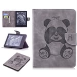 LMAZWUFULM Case for Amazon Kindle/Kindle eReader (6 Inch) (8th Generation, 2016) PU Leather Case Magnetic Closure Shy Panda Pattern Flip Cover Gray