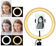 AJH Cell Phone Holder Desktop Lamp, Selfie LED Ring Light, for YouTube Video, Makeup, Selfie, Photography, Live Streaming Camera Photo Video Lighting Kit